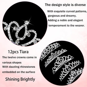 GLITZJOY durable alloy tiara with rhinestones for lasting shine