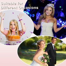 GLITJOY rhinestone crowns elevate birthdays and weddings with subtle sparkle.
