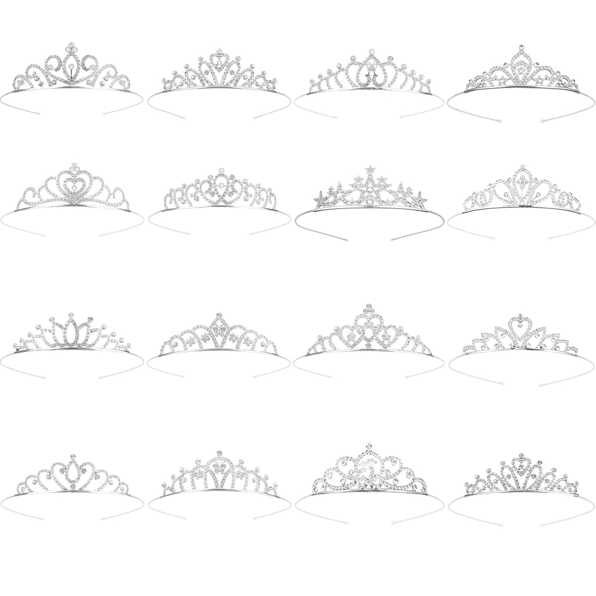 GLITJOY princess crowns with rhinestones for elegant party styling and birthdays.
