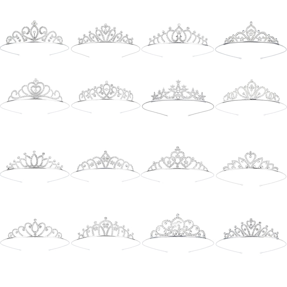 GLITJOY princess crowns with rhinestones for elegant party styling and birthdays.