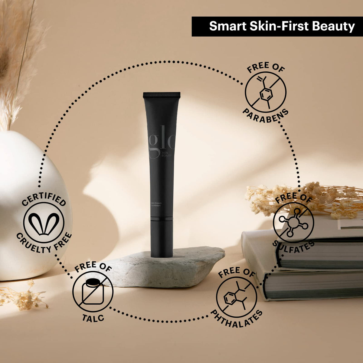 Glo Satin Cream Foundation Honey Fair application demonstrating even tone.