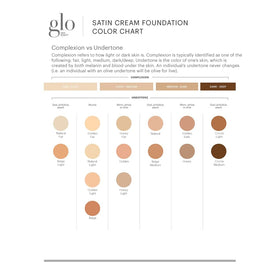 Glo Satin Cream Foundation Honey Fair texture close-up on skin.