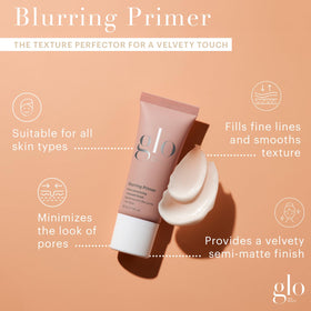 Glo Skin Beauty Blurring Primer texture swatch with pore-blurring effect