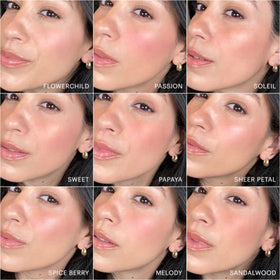 Melody blush applied on cheeks for subtle daytime glow