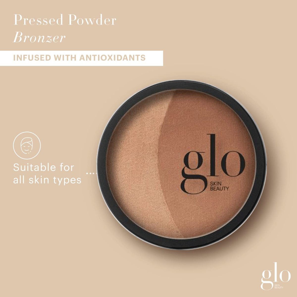 Glo Skin Beauty Bronze soft shimmer finish blends seamlessly for a natural glow.