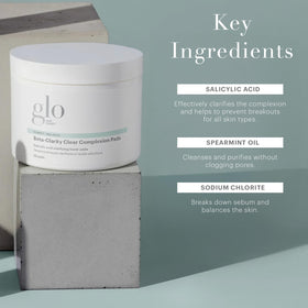 Glo Skin Beauty Clear Complexion Pads application on skin showing smooth absorption.