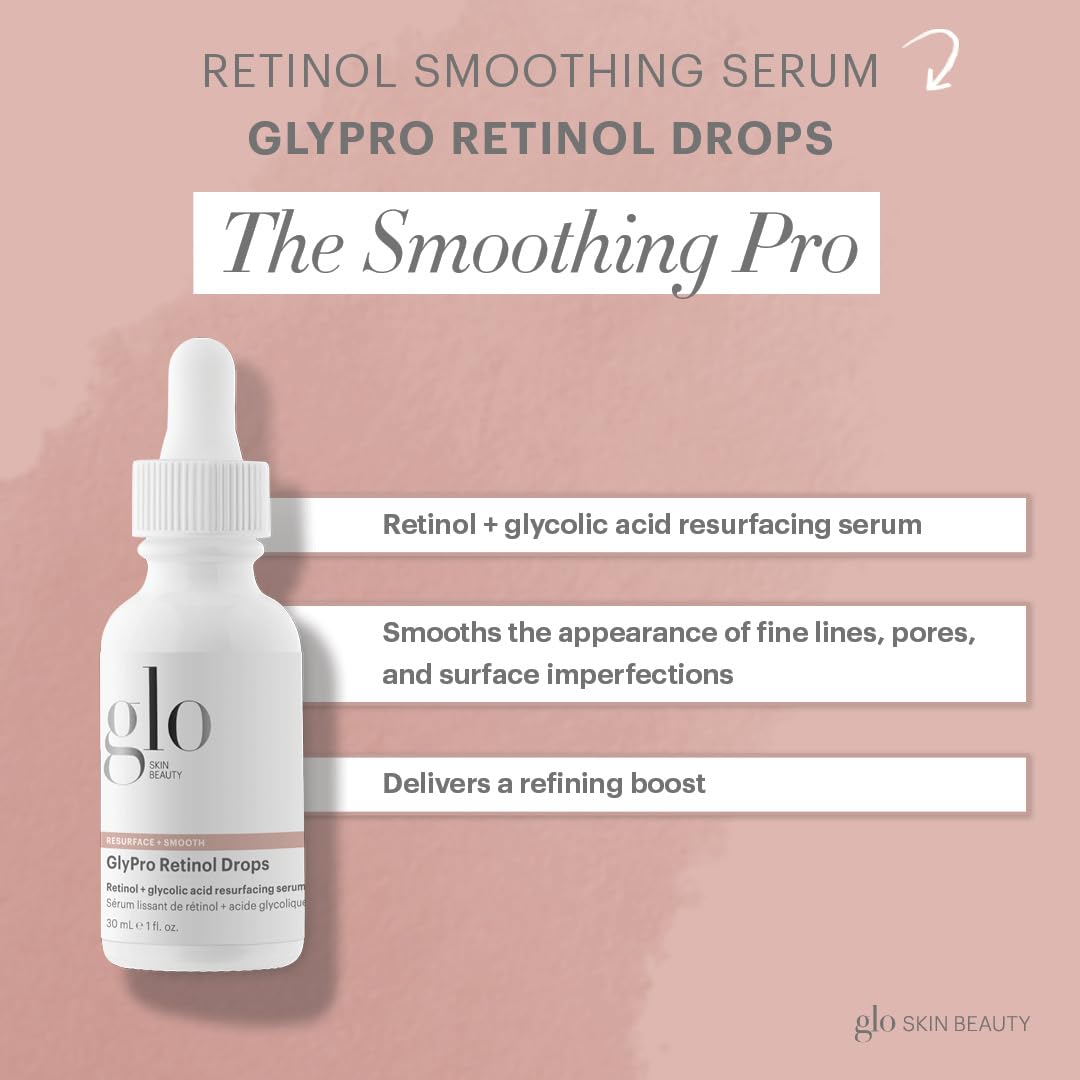 Glo Skin Beauty GlyPro Retinol Drops on hand illustrates application and absorption.