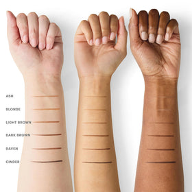 Glo Skin Beauty Precise Micro Browliner wear test demonstrating budge-resistance.