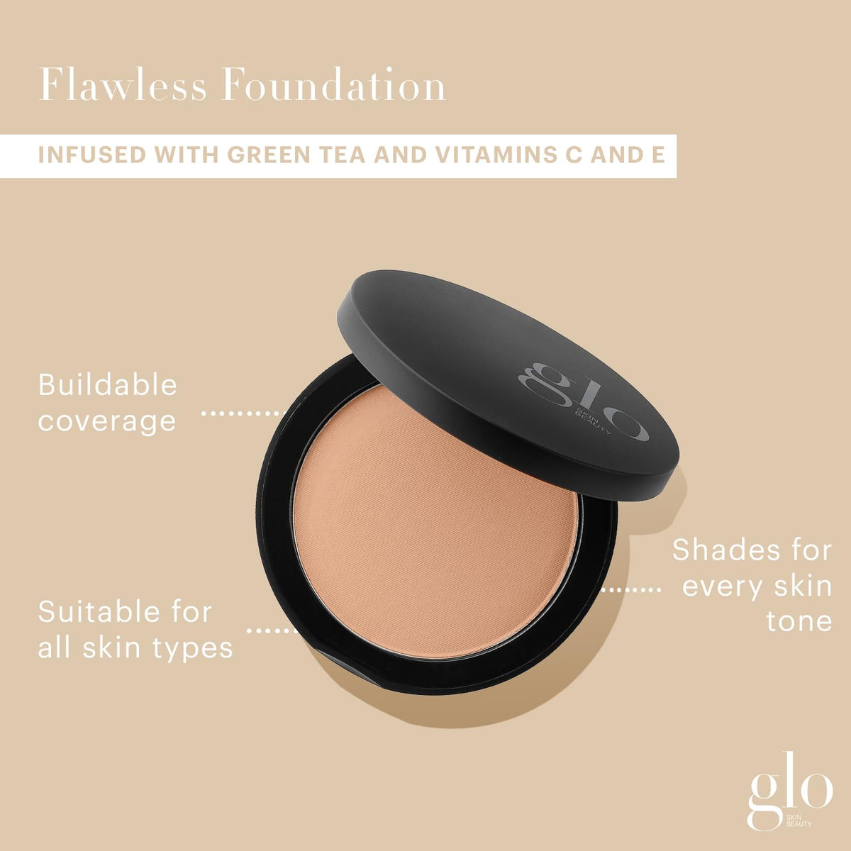 Glo Skin Beauty pressed base natural dark swatches preview buildable coverage.