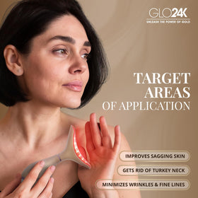 GLO24K ergonomic face massager designed for comfortable skincare sessions.