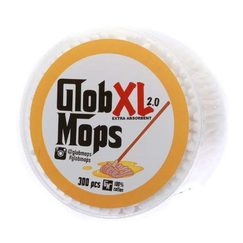 Glob Mops XL no cotton residue close-up showing cleaner, fiber-free results.