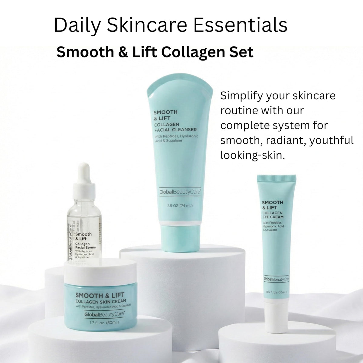 Global Beauty Care Smooth & Lift Serum dropper for deep hydration
