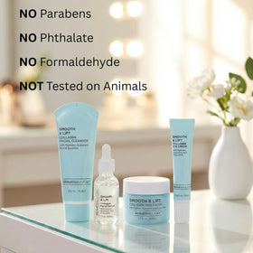Global Beauty Care Smooth & Lift routine image showing step-by-step application