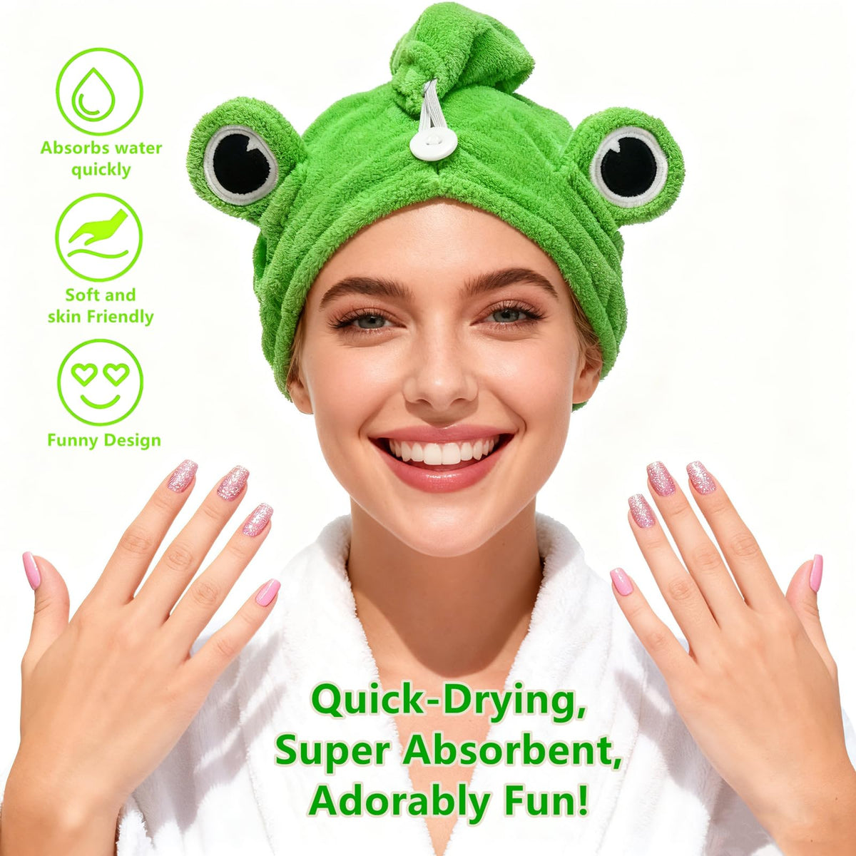 Globalnice Frog Hair Towel hands-free use during skincare or makeup