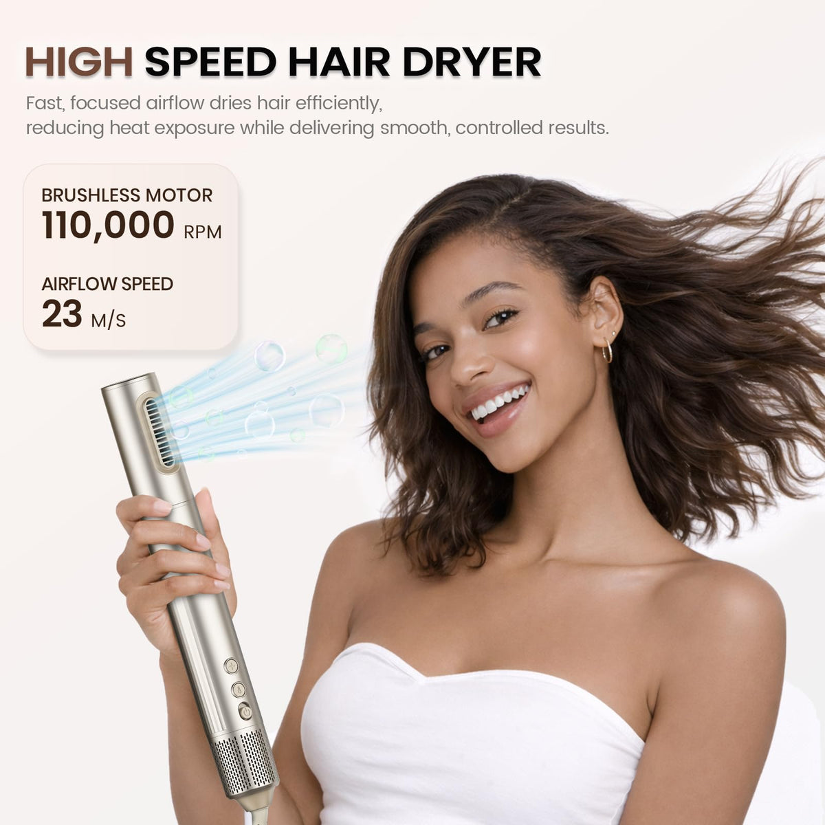 GloCurlX auto-wrap curl feature with left and right directions for natural curls.