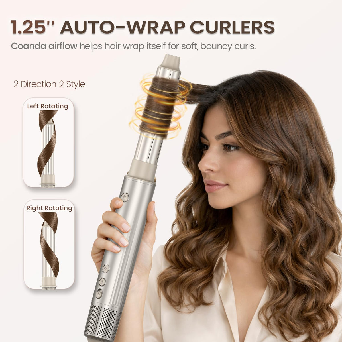 GloCurlX concentrator dryer provides precise airflow for smooth finish.