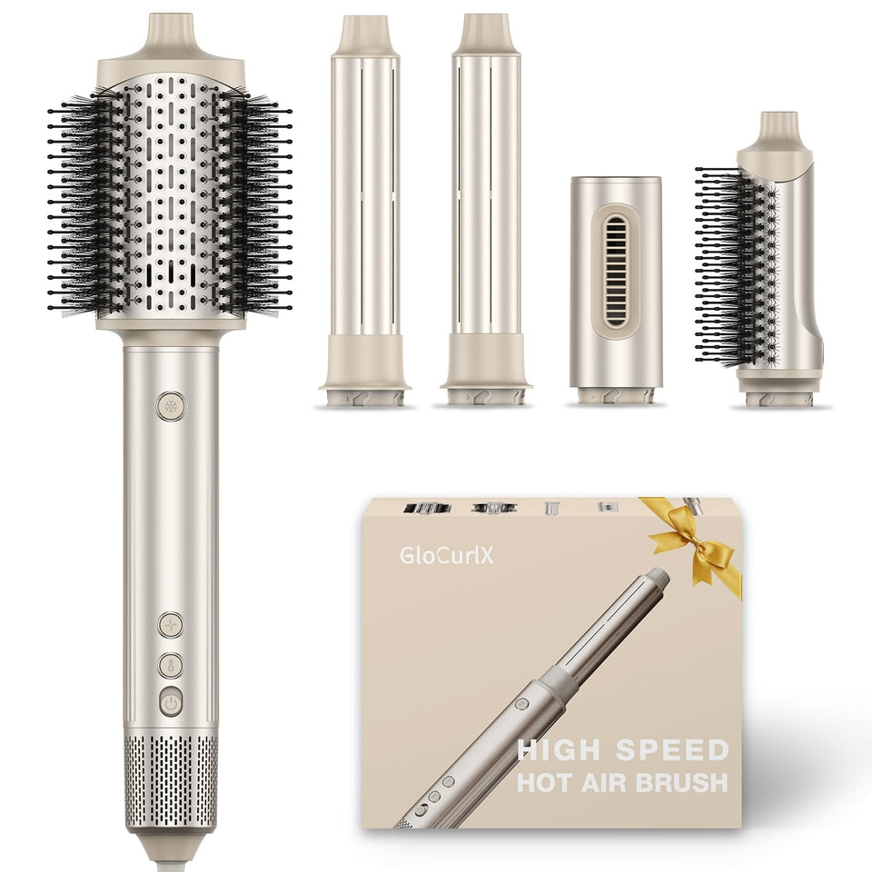 GloCurlX 5-in-1 styler drying action for fast, salon-like results at home.