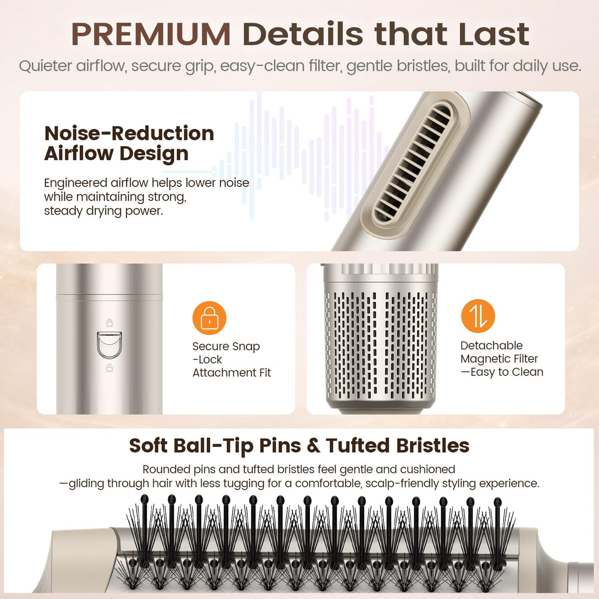 GloCurlX smart controls with multiple heat and airflow settings for customization.