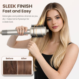GloCurlX smoothing brush smooths frizz for polished everyday looks.