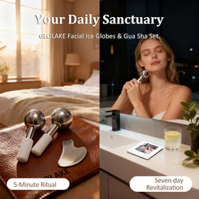 GLOLAKE Ice Roller Face 2 provides a cold massage to reduce puffiness.