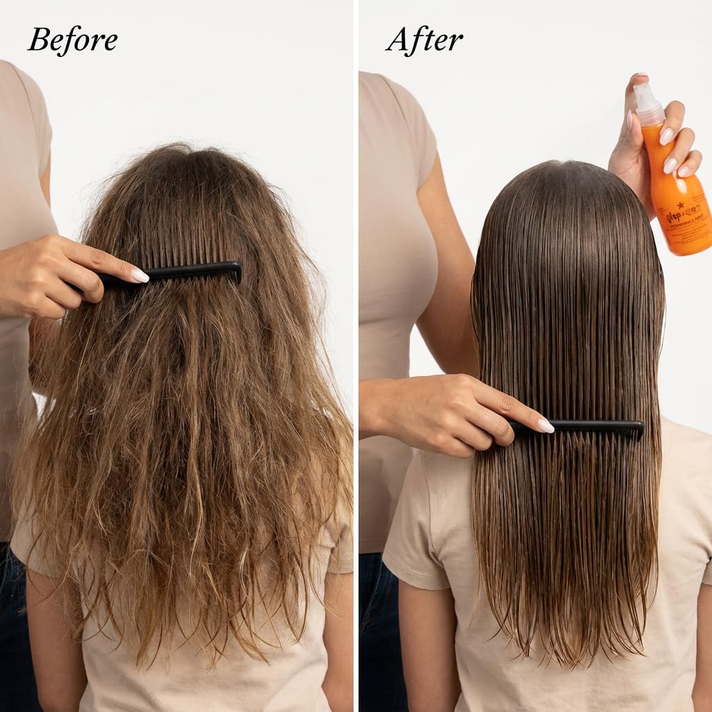Glop and Glam Creamsicle Mist used by kids for frizz control.