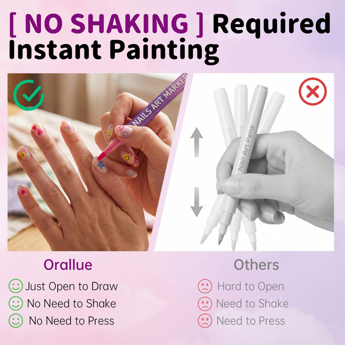 Glopink easy control tips image emphasizes gentle press and no shaking for beginners.
