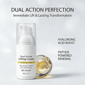Gloramd Serum OKOA SKIN peptide-hyaluronic graphic emphasizes elasticity