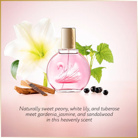 Gloria Vanderbilt Minuit New York spray mist delivering a long-lasting aura.