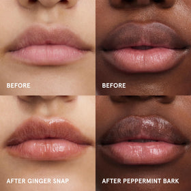 Glossier Balm Dotcom under lipstick base; creates smooth, comfortable lip surface.