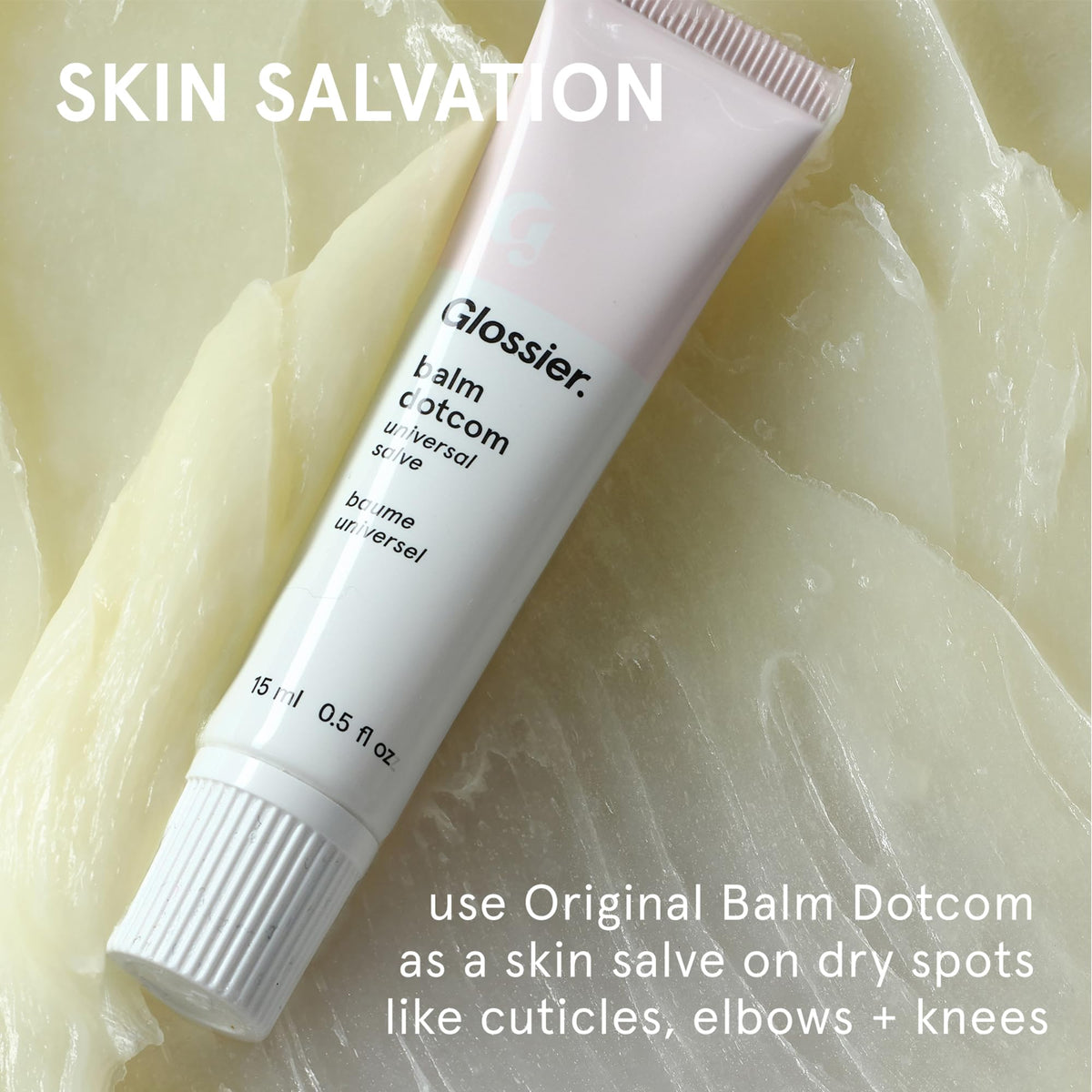 Balm Dotcom fragrance-free swatch for dry lips and cuticles.