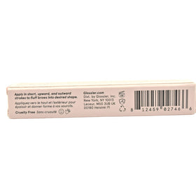 Glossier Boy Brow clear gel on brow hairs for a natural, fuller look.