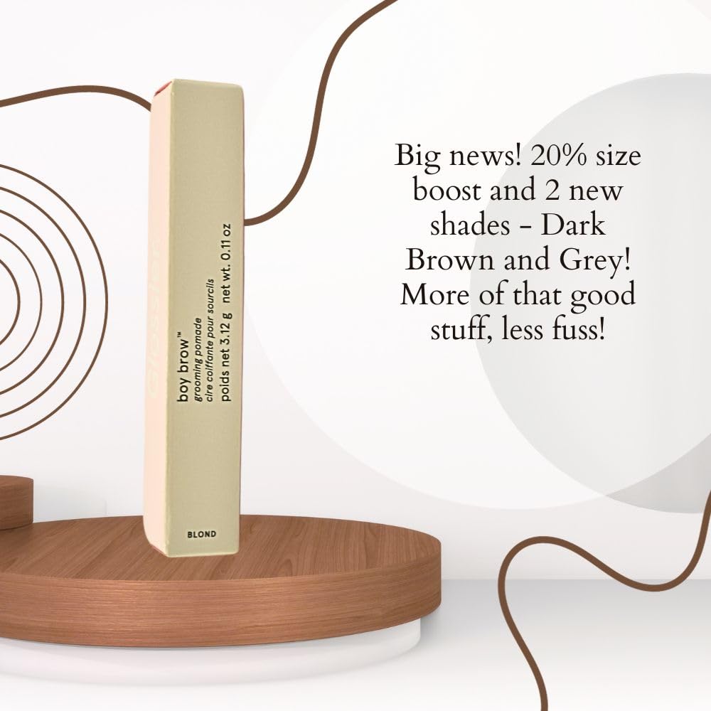 Glossier Boy Brow packaging highlights gluten-free and cruelty-free credentials.