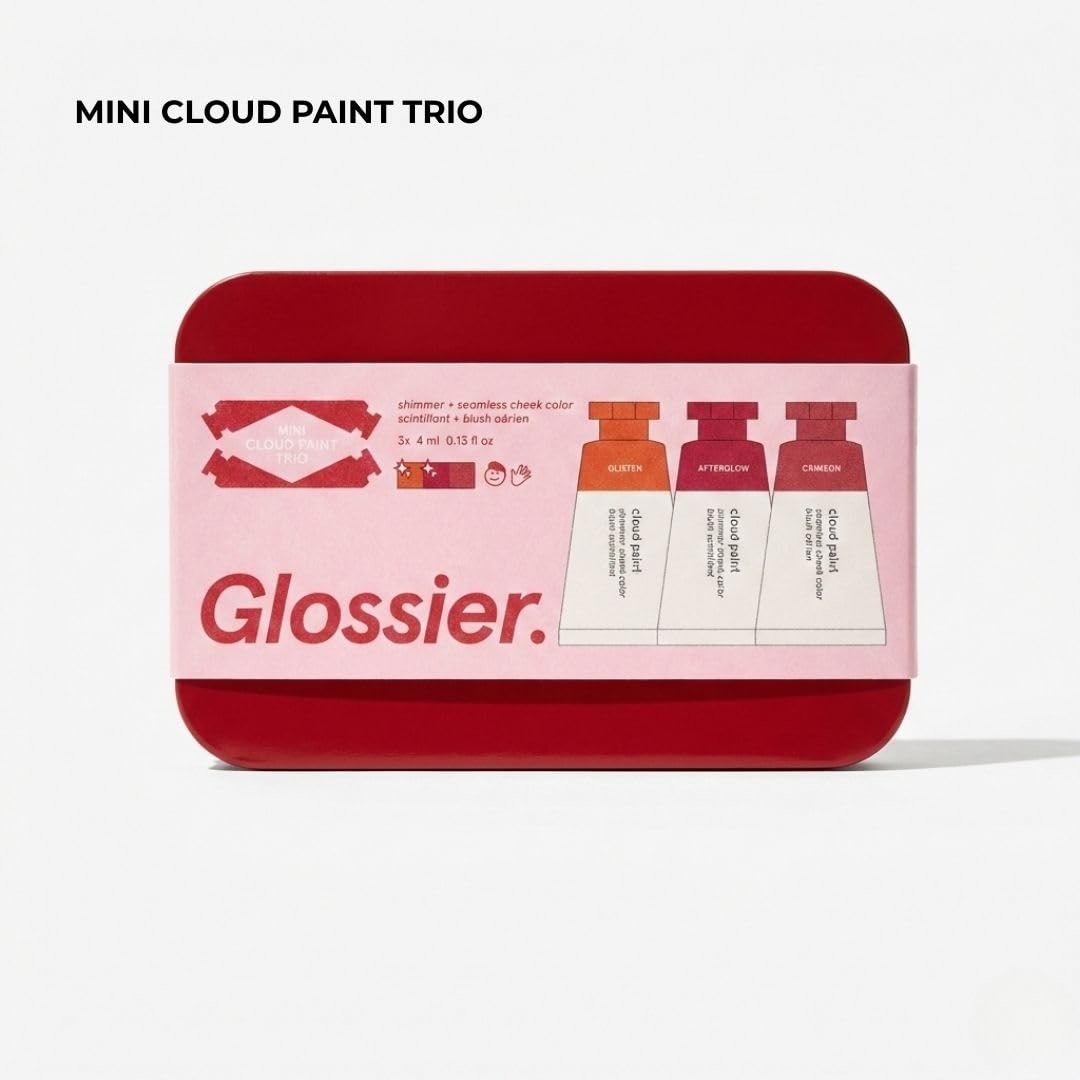 Glossier Cloud Paint Glisten swatch with warm terracotta and gold shimmer