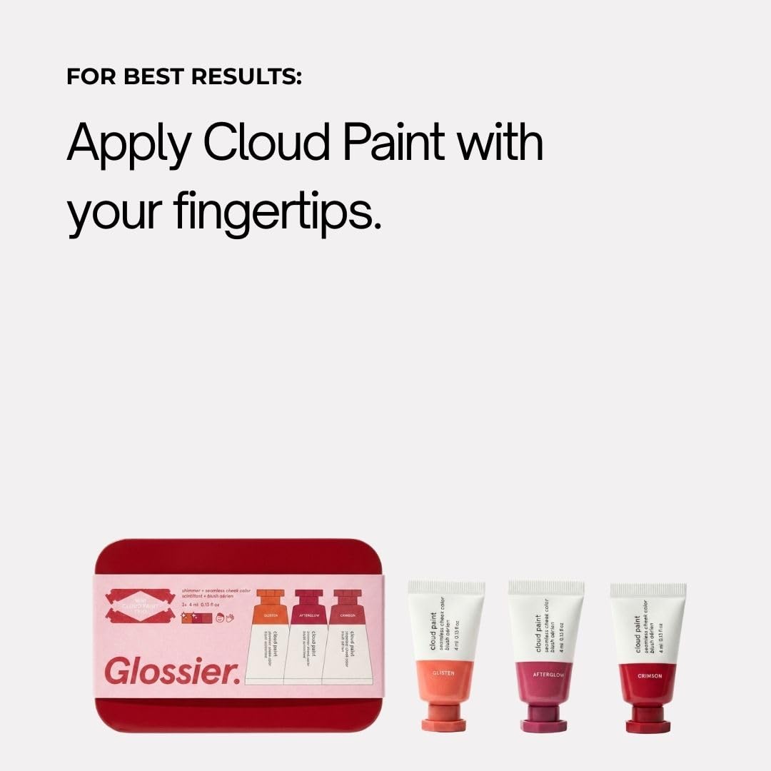 Vanity scene with Glossier blush trio, showing a soft daily glow