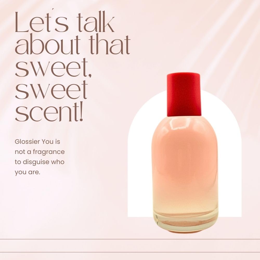 Glossier You bottle close-up highlights the thumbprint detail and premium feel.