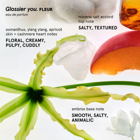 Glossier You Fleur spray-action shot for buildable fragrance