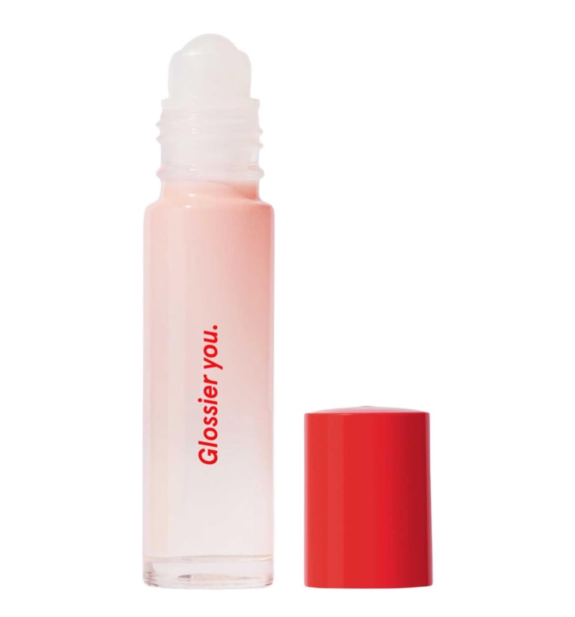 Glossier You holiday display features the two-piece perfume gift set.