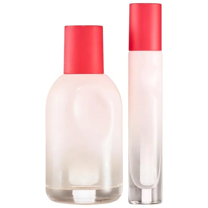 Glossier You holiday set bottle close-up emphasizes gift-ready aesthetic