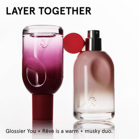 Glossier You Reve layering concept with other Glossier products visual idea.