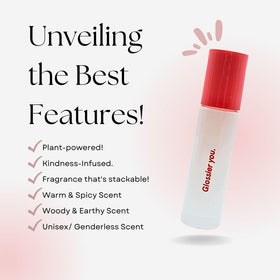 Glossier You rollerball label detail highlights compact packaging