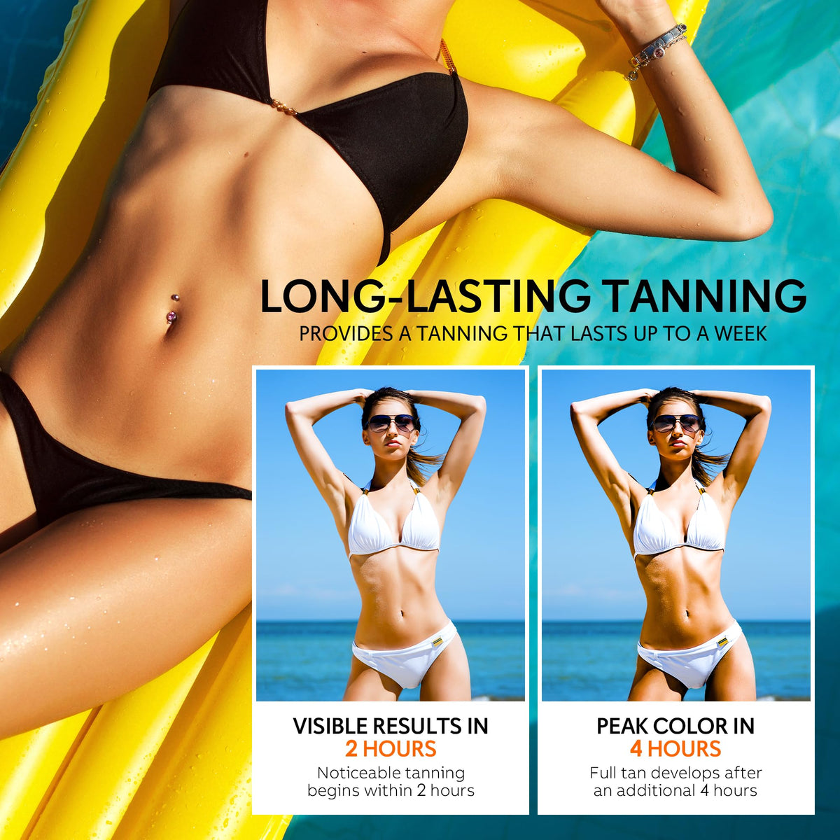 Glossiva Self Tanning Drops ingredients include hyaluronic acid and hibiscus for skin-friendly hydration