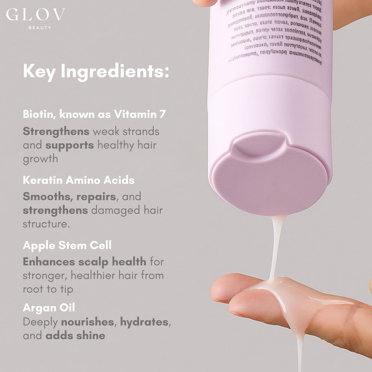 Glov Beauty argan oil droplet highlighting moisture and shine