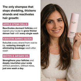 Glov Beauty pump top and label detail for easy dispensing