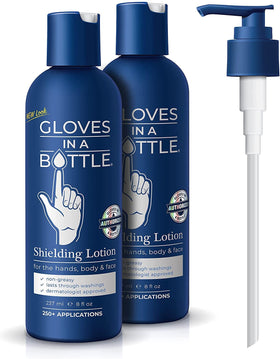 Gloves In A Bottle Shielding Lotion dispenser bottle for easy, mess-free application.