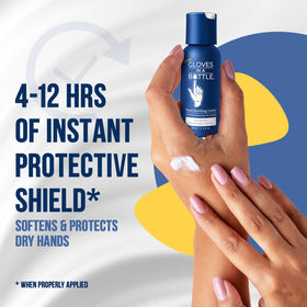 Close-up of Gloves In A Bottle Shielding Lotion on skin shows greaseless feel