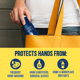 Gloves In A Bottle Shielding Lotion application on hand communicates soothing, hydrated skin after use.