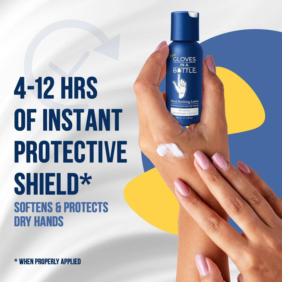 Gloves In A Bottle Shielding Lotion label closeup shows USA-made quality.