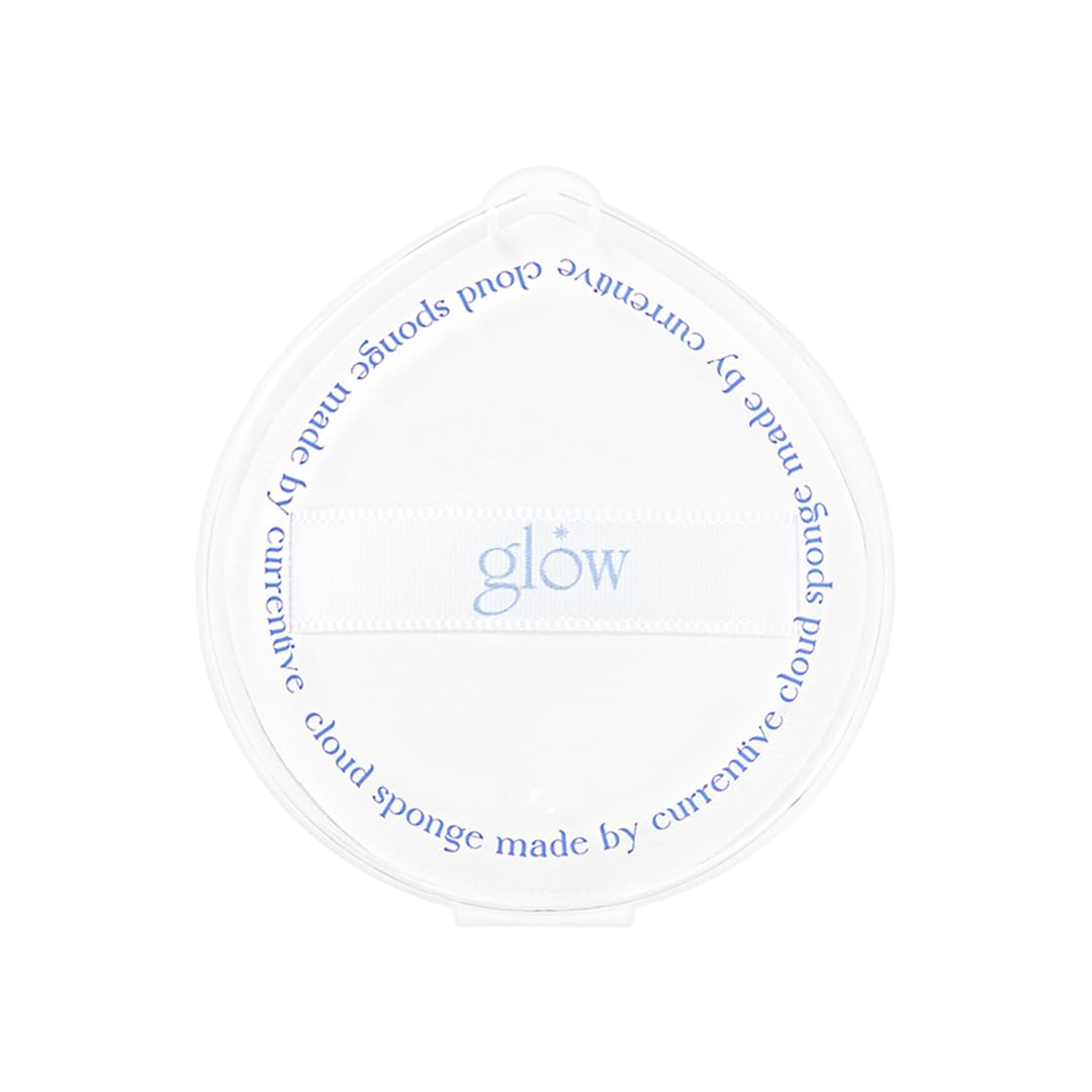 Glow Cloud Sponge in travel case for on the go makeup application