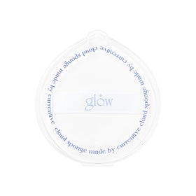 Glow Cloud Sponge in travel case for on the go makeup application