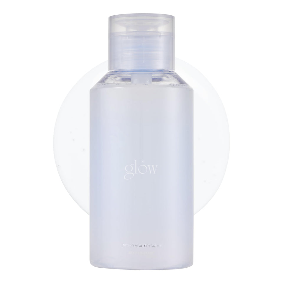 Glow Lemon Vitamin Toner bottle close-up highlighting refreshing hydration